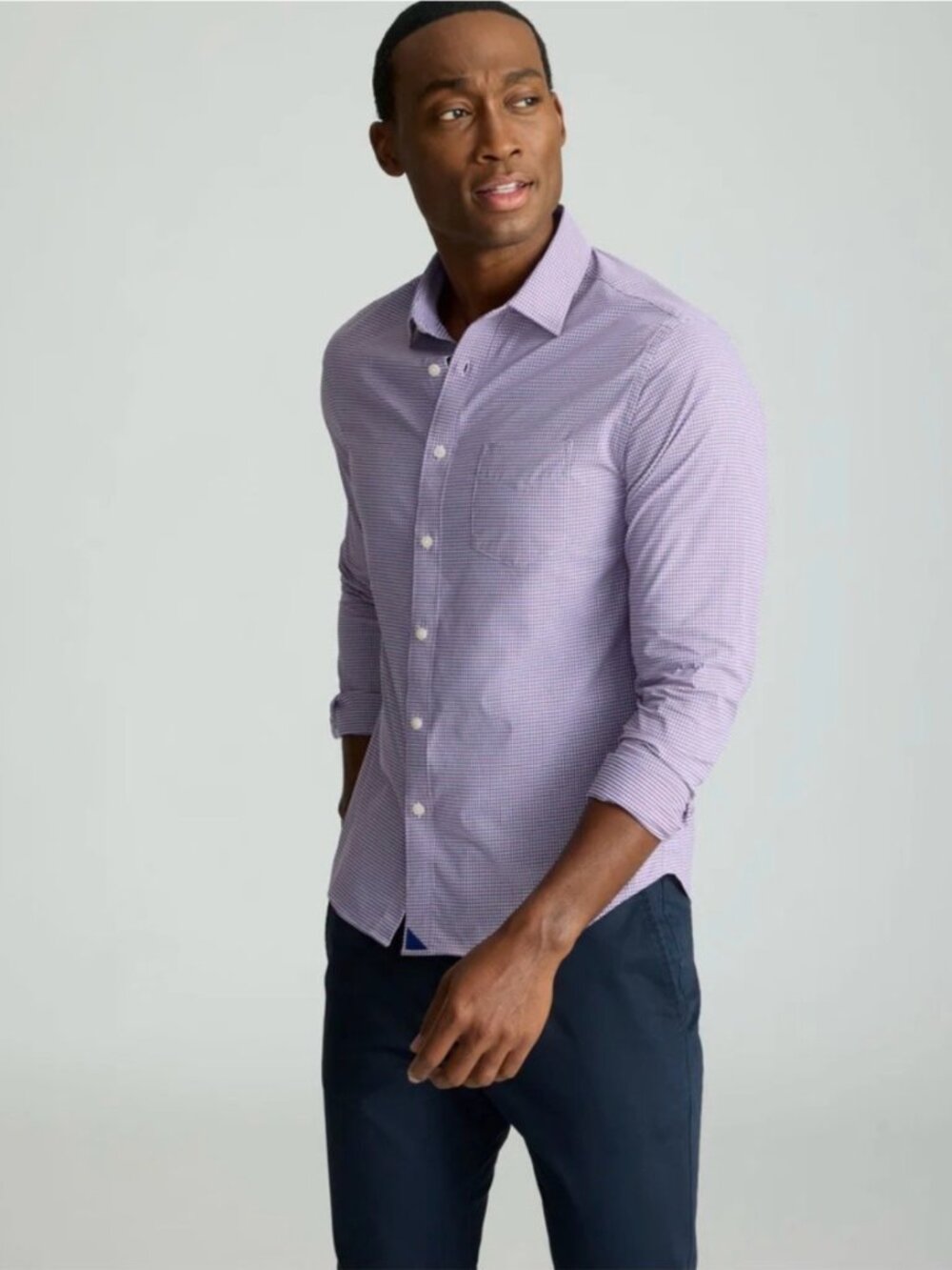 UNTUCKit Men's EUC Pio Cesare Slim‎ Fit Long Sleeve Button Down Shirt | Size L